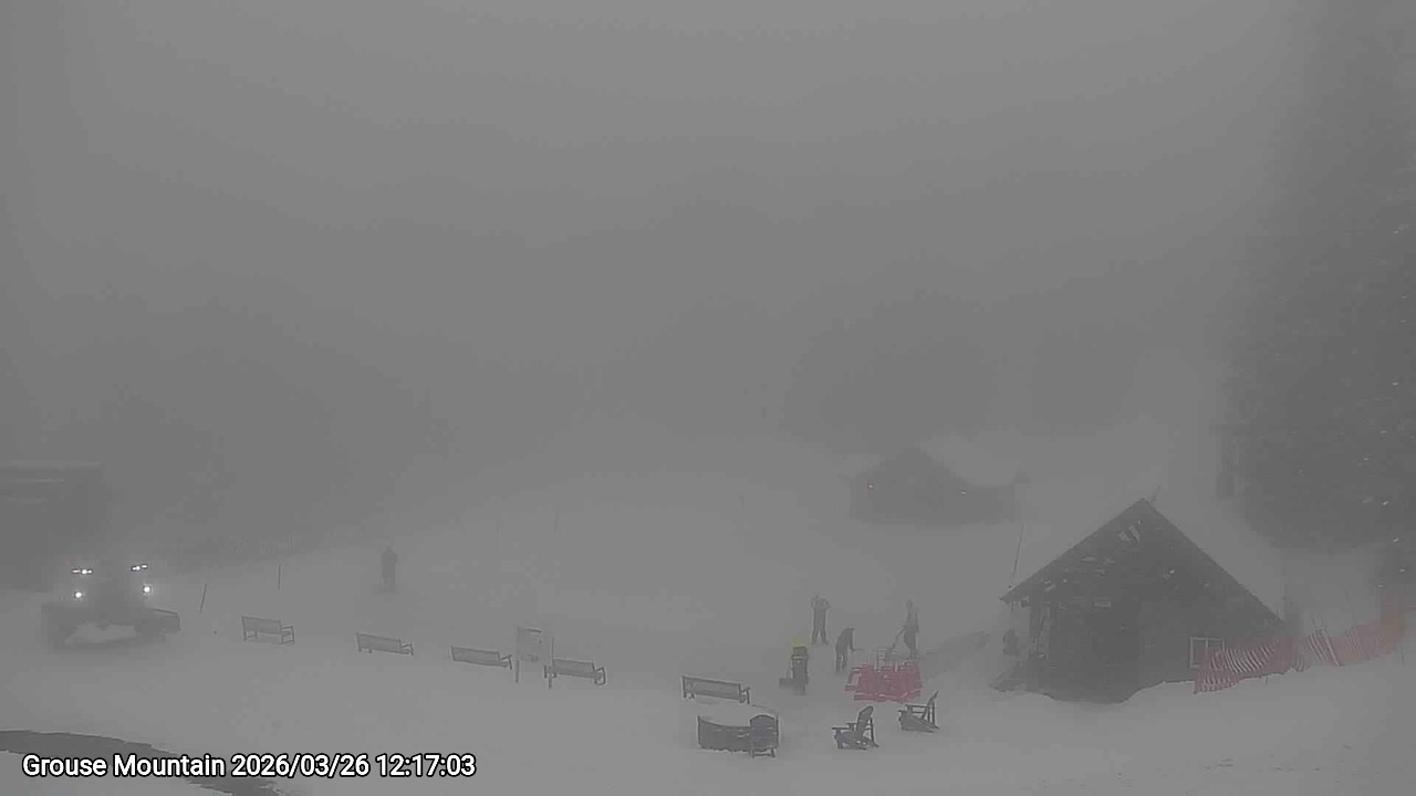 Webcam frame from Grouse Mountain at 2026/03/26 12:00