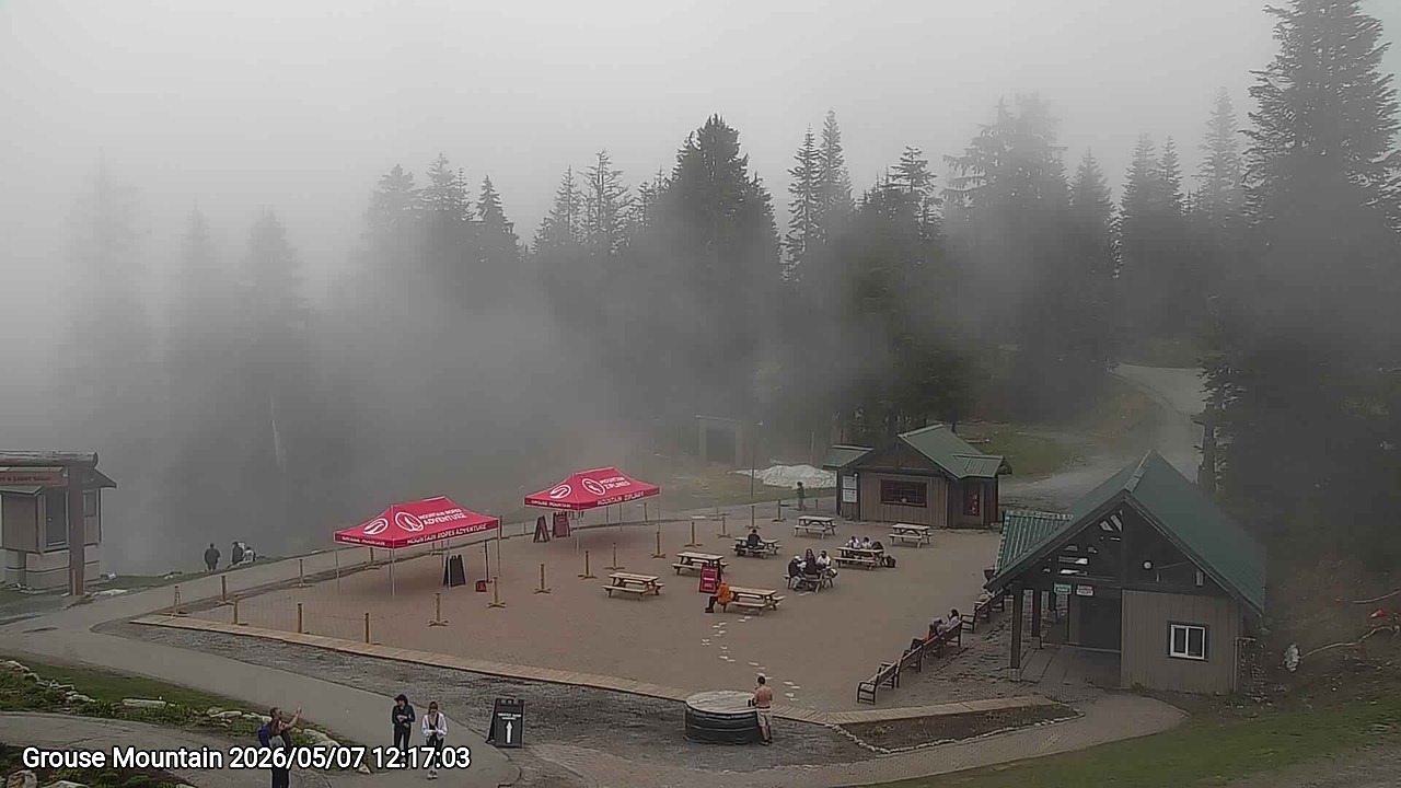 Webcam frame from Grouse Mountain at 2026/05/07 12:00