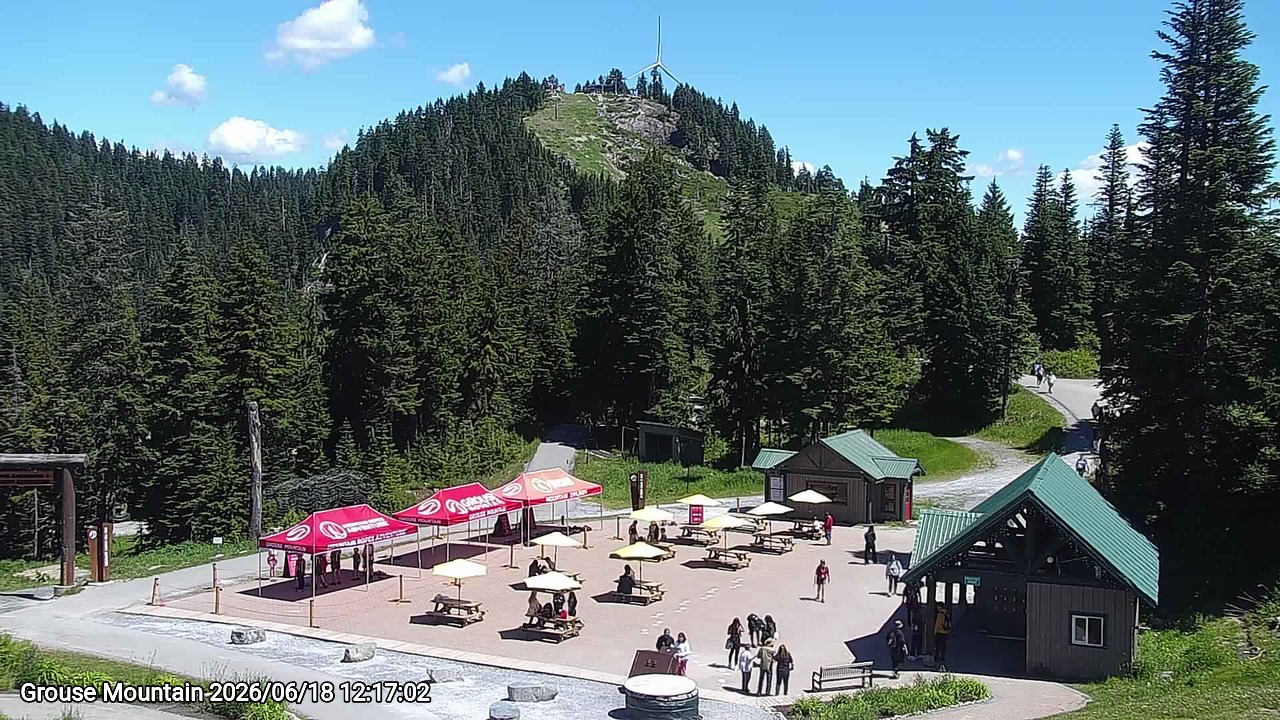 Webcam frame from Grouse Mountain at 2026/06/18 12:00