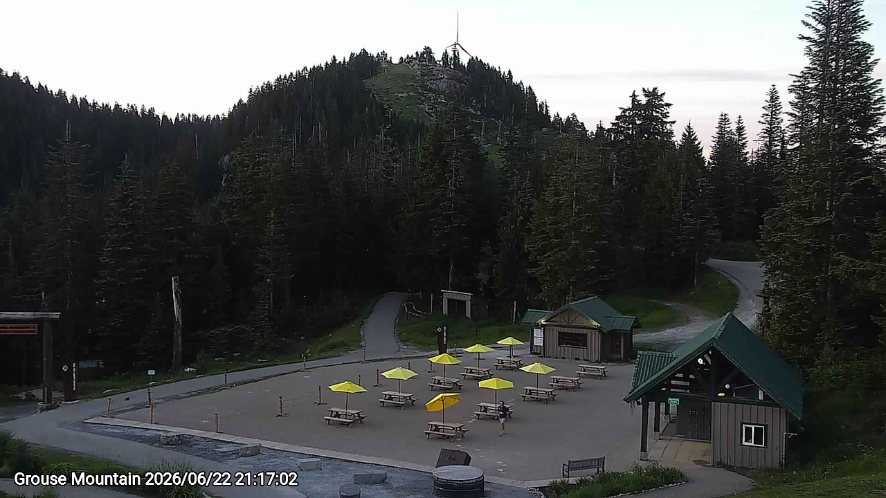 Webcam frame from Grouse Mountain at 2026/06/22 21:00