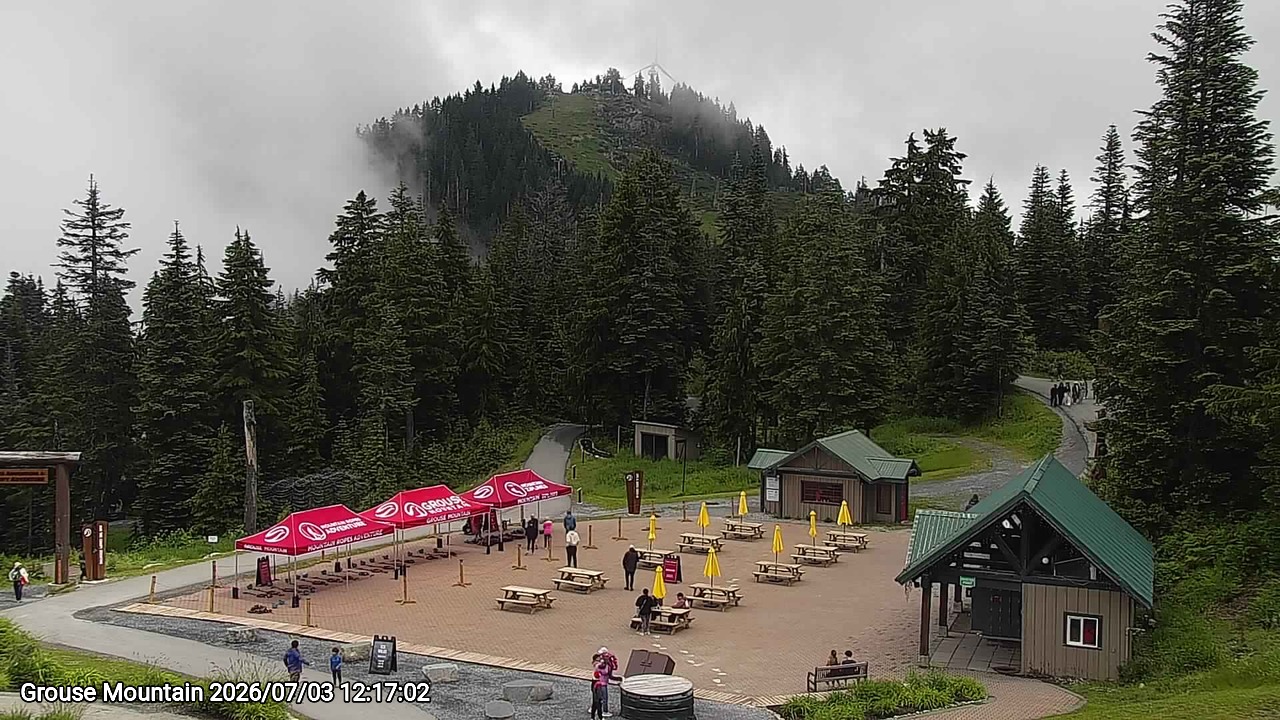 Webcam frame from Grouse Mountain at 2026/07/03 12:00