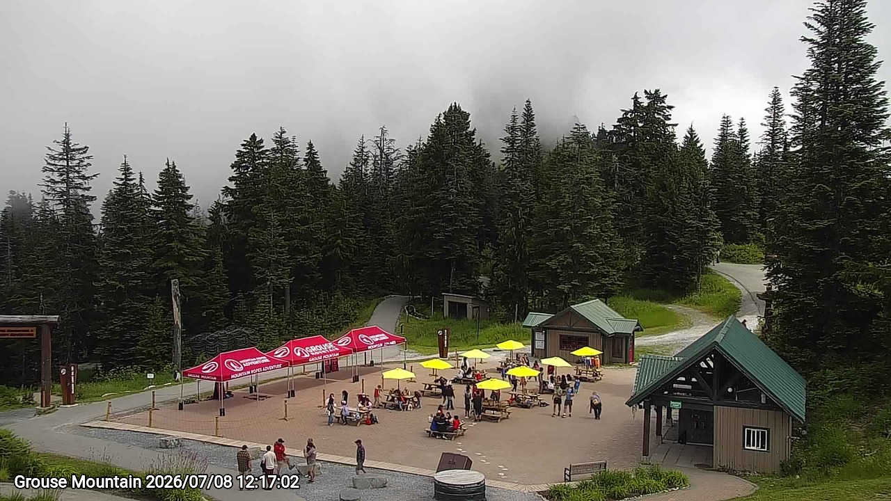 Webcam frame from Grouse Mountain at 2026/07/08 12:00