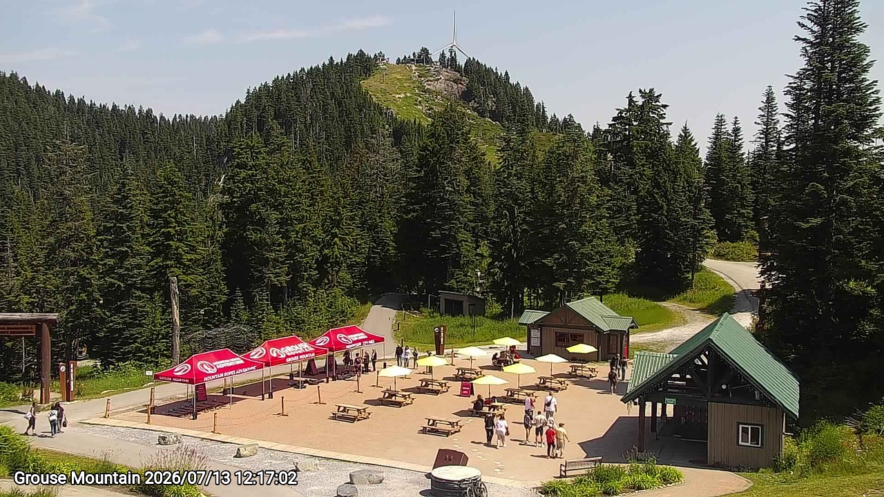 Webcam frame from Grouse Mountain at 2026/07/13 12:00