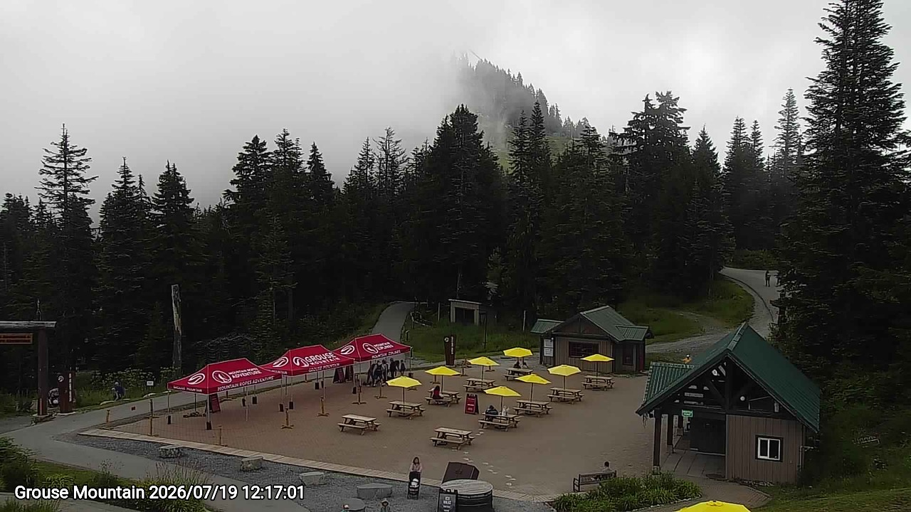 Webcam frame from Grouse Mountain at 2026/07/19 12:00