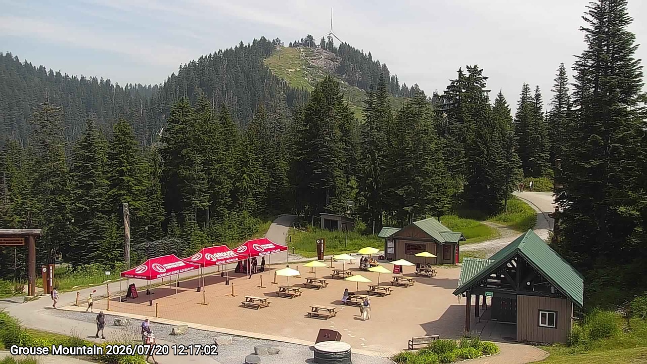 Webcam frame from Grouse Mountain at 2026/07/20 12:00