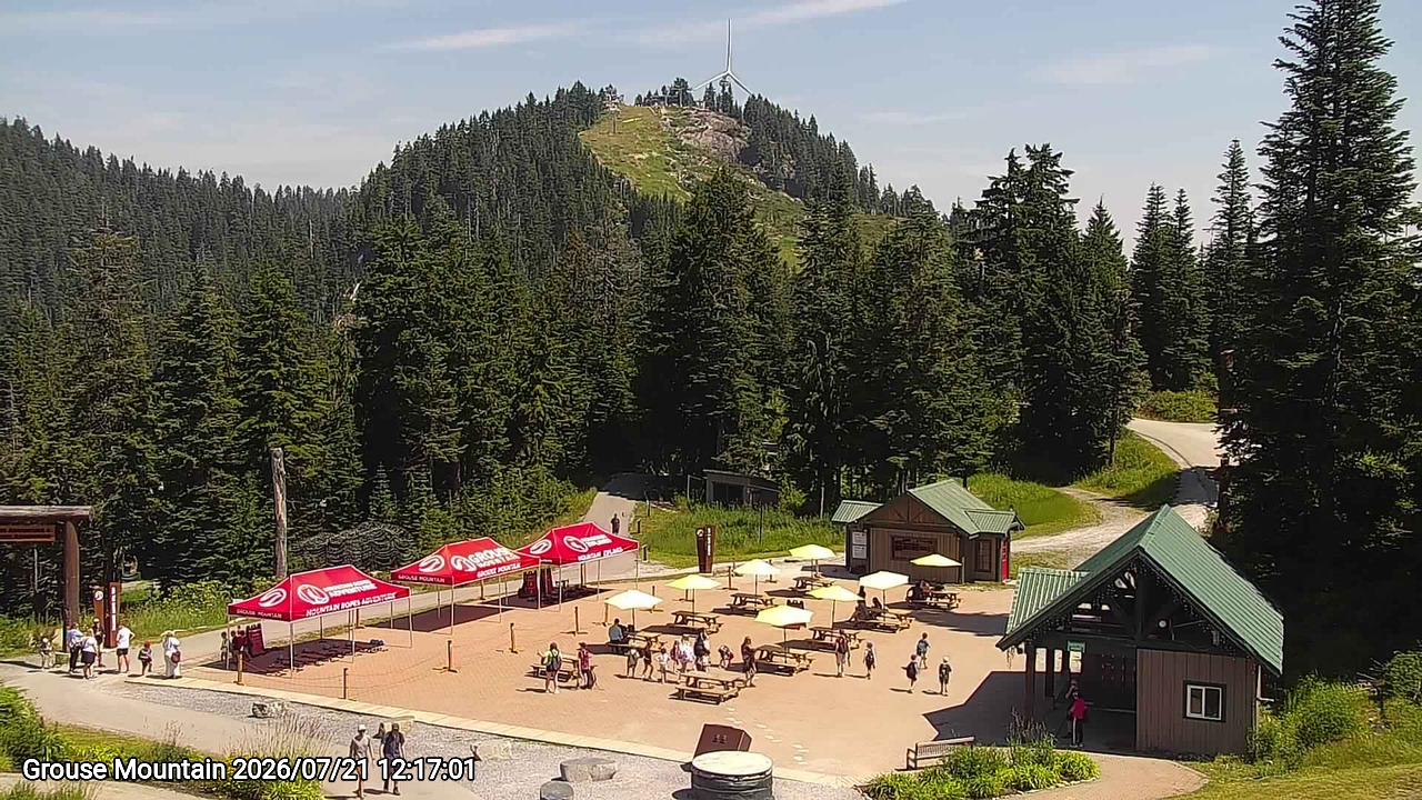 Webcam frame from Grouse Mountain at 2026/07/21 12:00