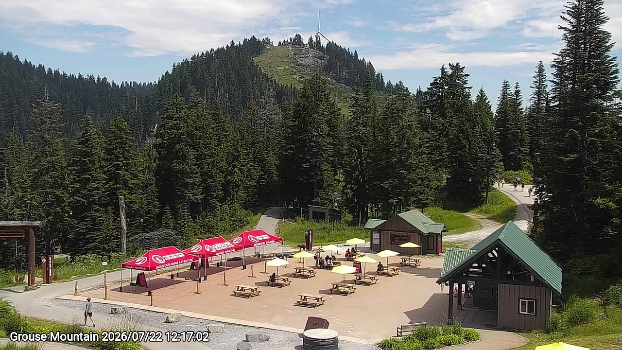 Webcam frame from Grouse Mountain at 2026/07/22 12:00