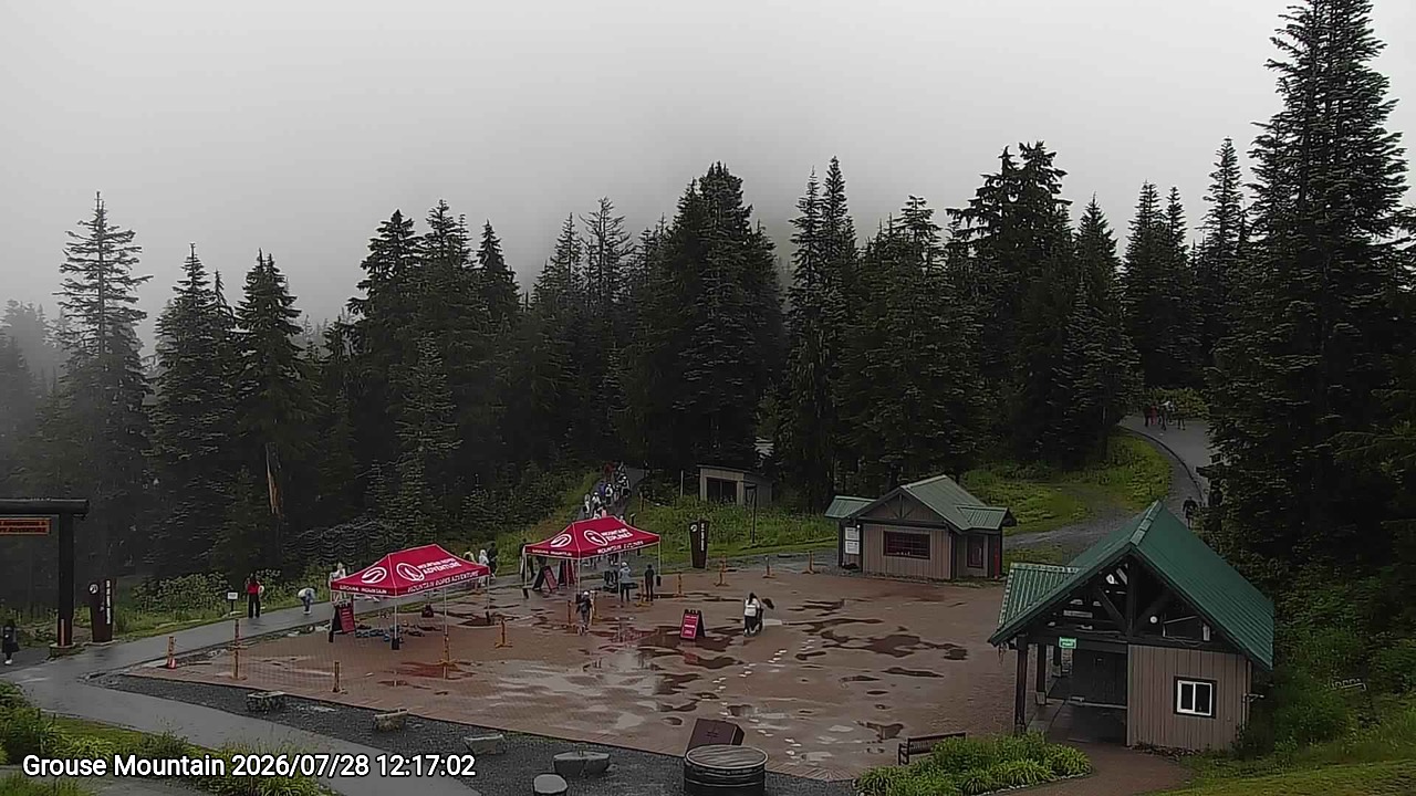 Webcam frame from Grouse Mountain at 2026/07/28 12:00