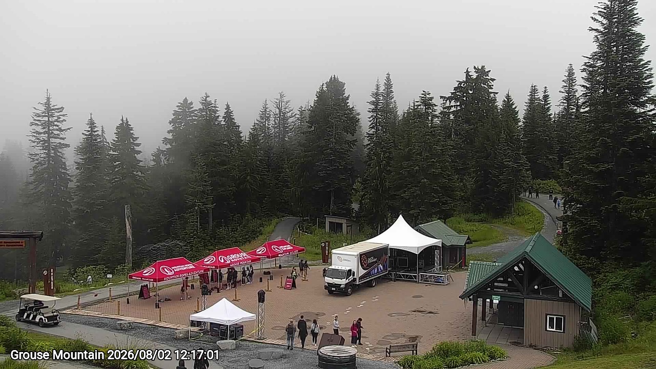 Webcam frame from Grouse Mountain at 2026/08/02 12:00