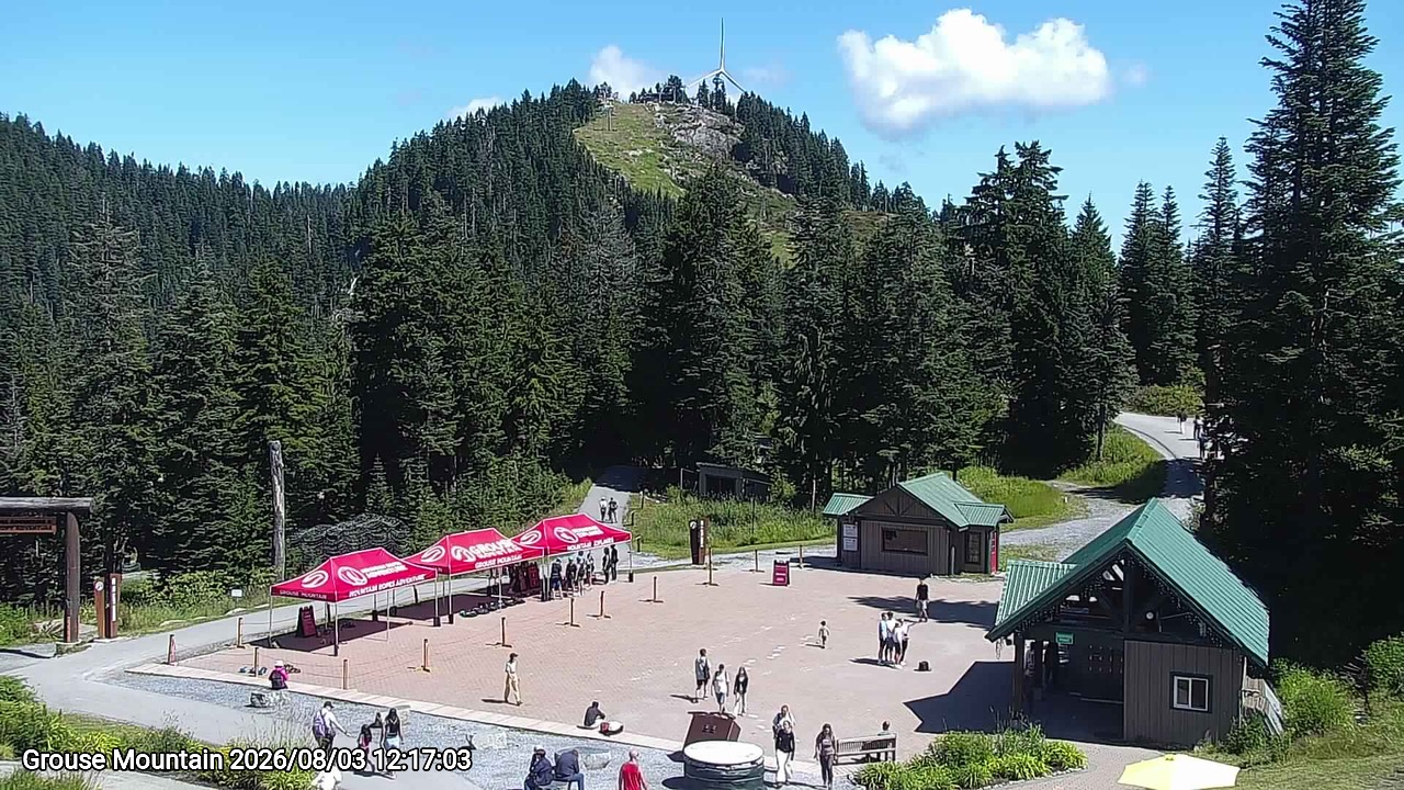 Webcam frame from Grouse Mountain at 2026/08/03 12:00