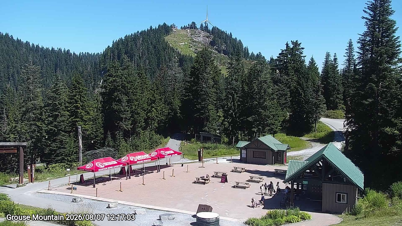 Webcam frame from Grouse Mountain at 2026/08/07 12:00