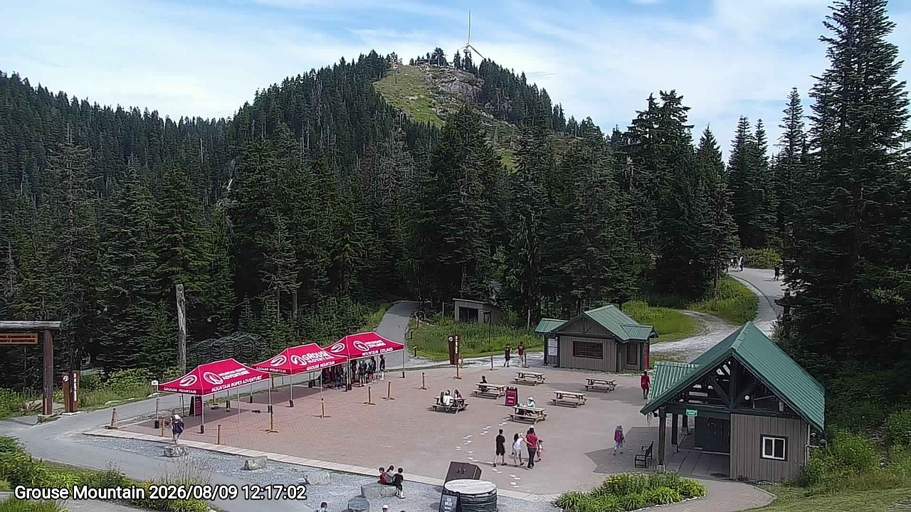 Webcam frame from Grouse Mountain at 2026/08/09 12:00