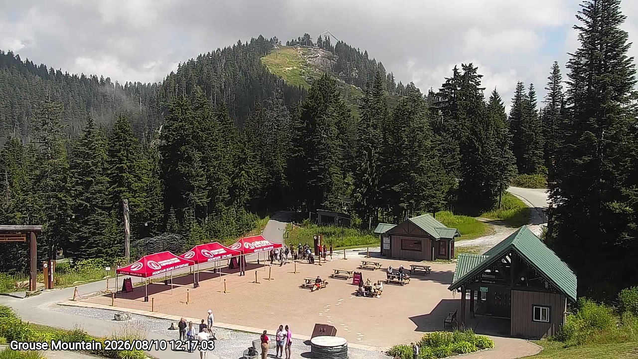 Webcam frame from Grouse Mountain at 2026/08/10 12:00