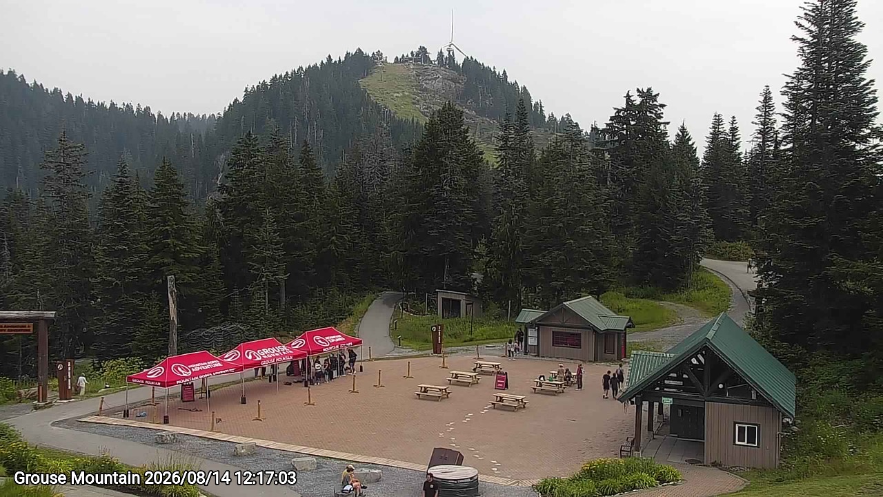 Webcam frame from Grouse Mountain at 2026/08/14 12:00
