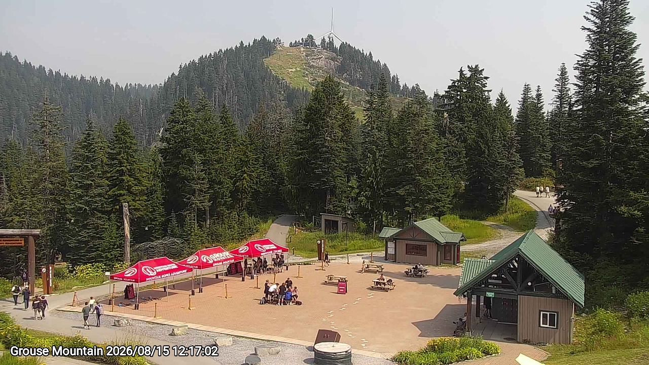 Webcam frame from Grouse Mountain at 2026/08/15 12:00
