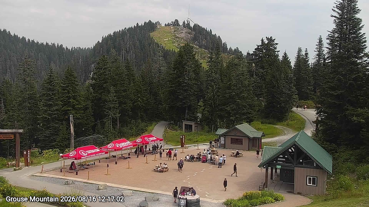 Webcam frame from Grouse Mountain at 2026/08/16 12:00