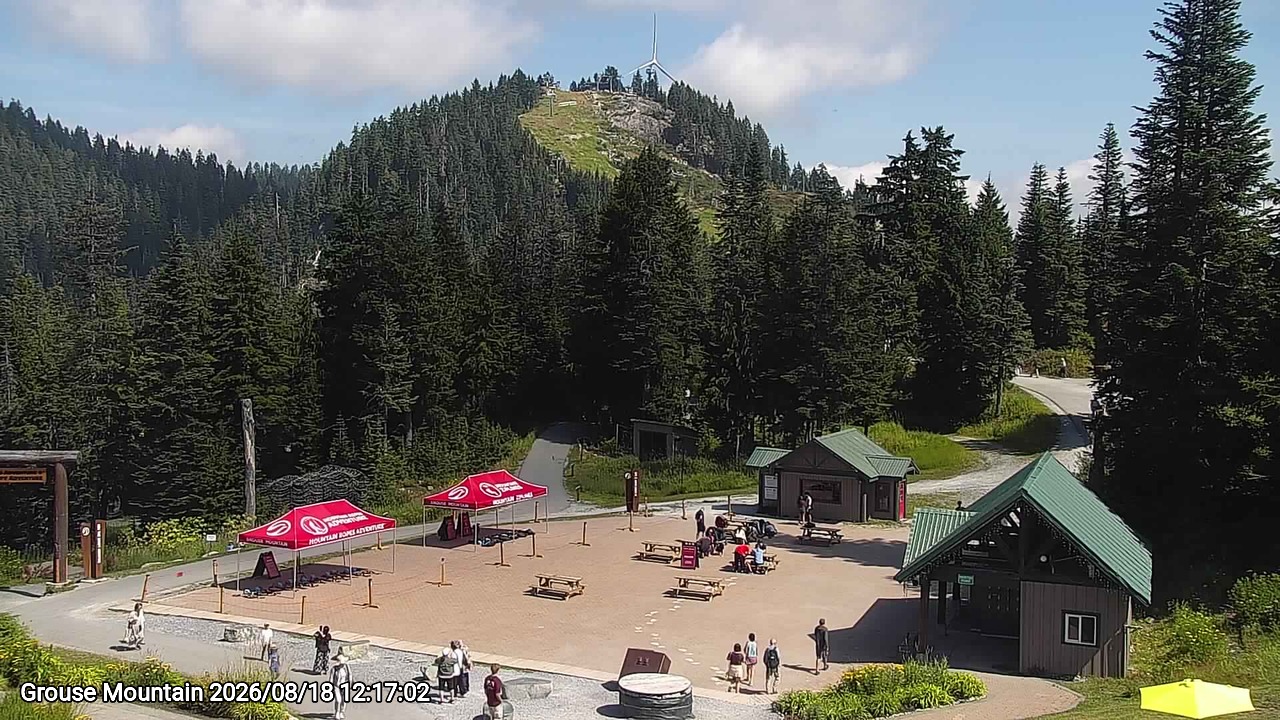 Webcam frame from Grouse Mountain at 2026/08/18 12:00
