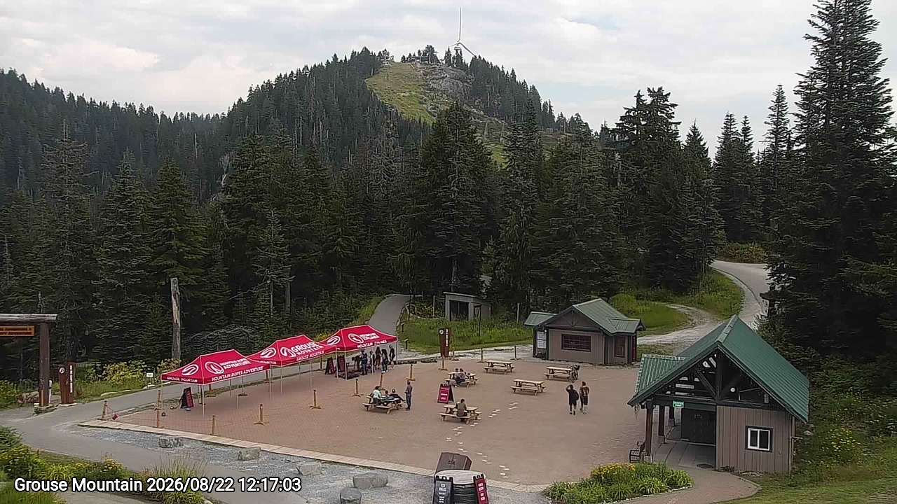 Webcam frame from Grouse Mountain at 2026/08/22 12:00