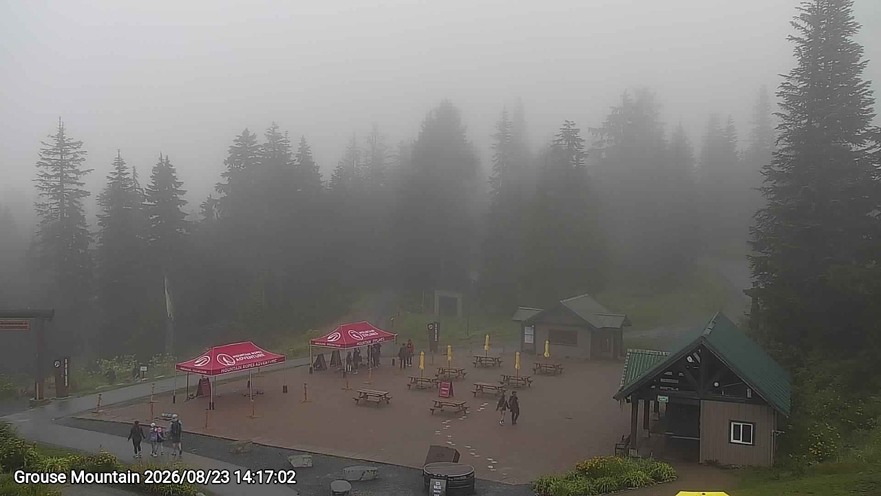 Webcam frame from Grouse Mountain on 2026/08/23