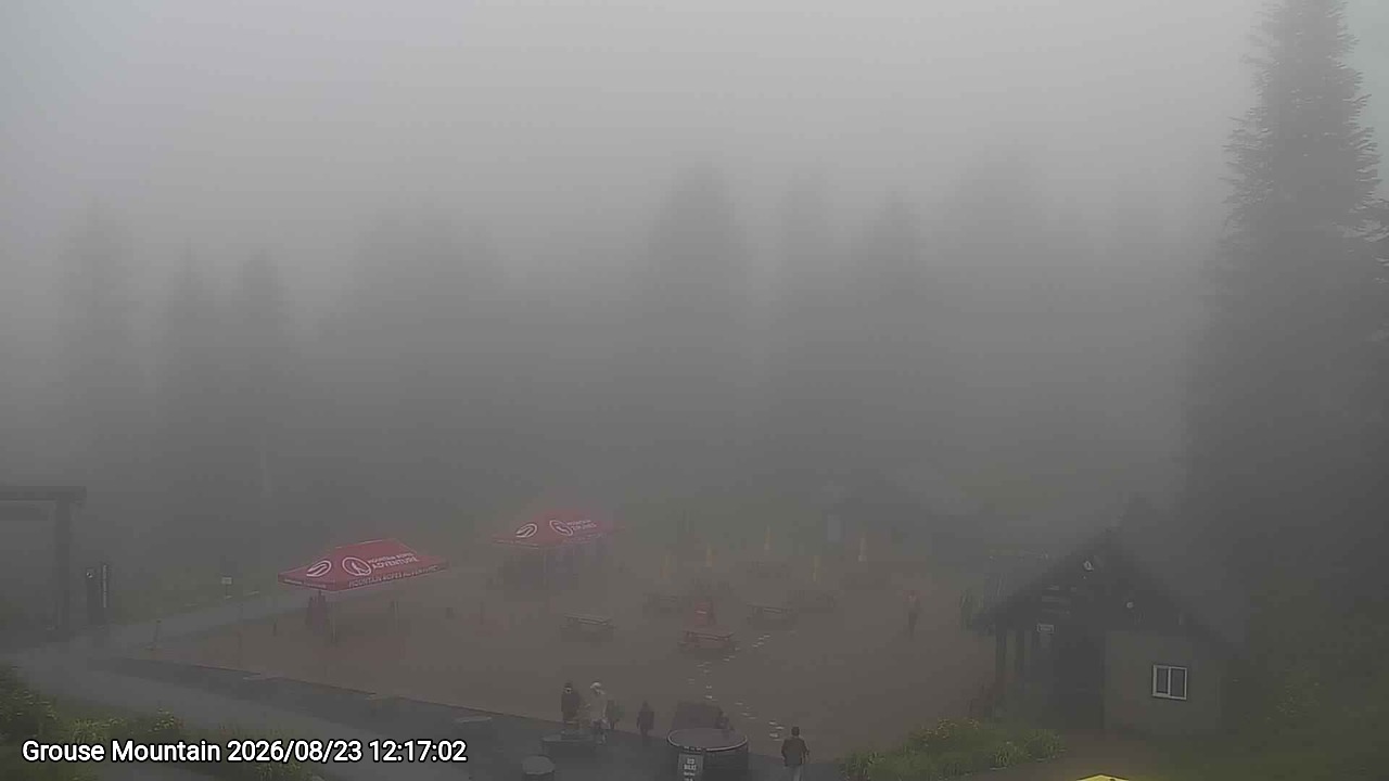 Webcam frame from Grouse Mountain at 2026/08/23 12:00