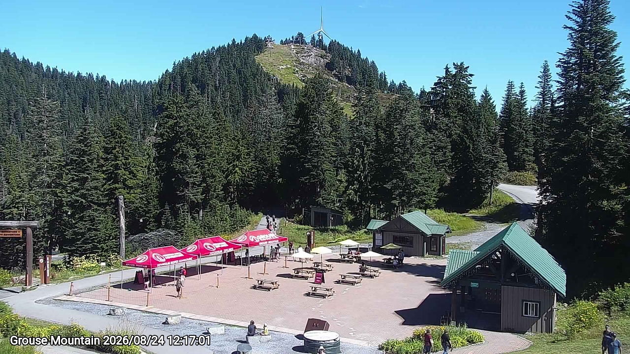 Webcam frame from Grouse Mountain at 2026/08/24 12:00