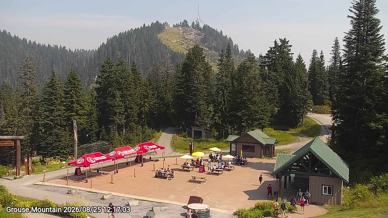 Webcam frame from Grouse Mountain at 2026/08/25 12:00