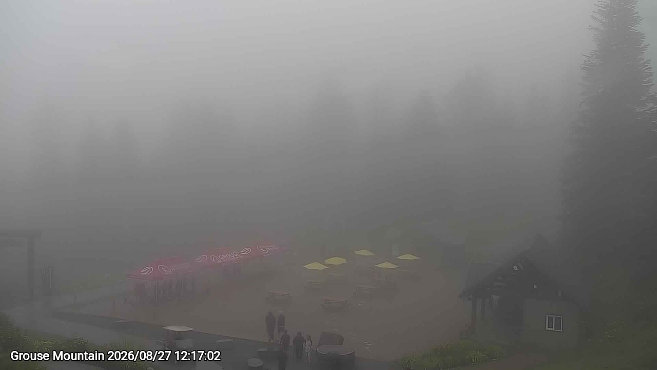 Webcam frame from Grouse Mountain at 2026/08/27 12:00