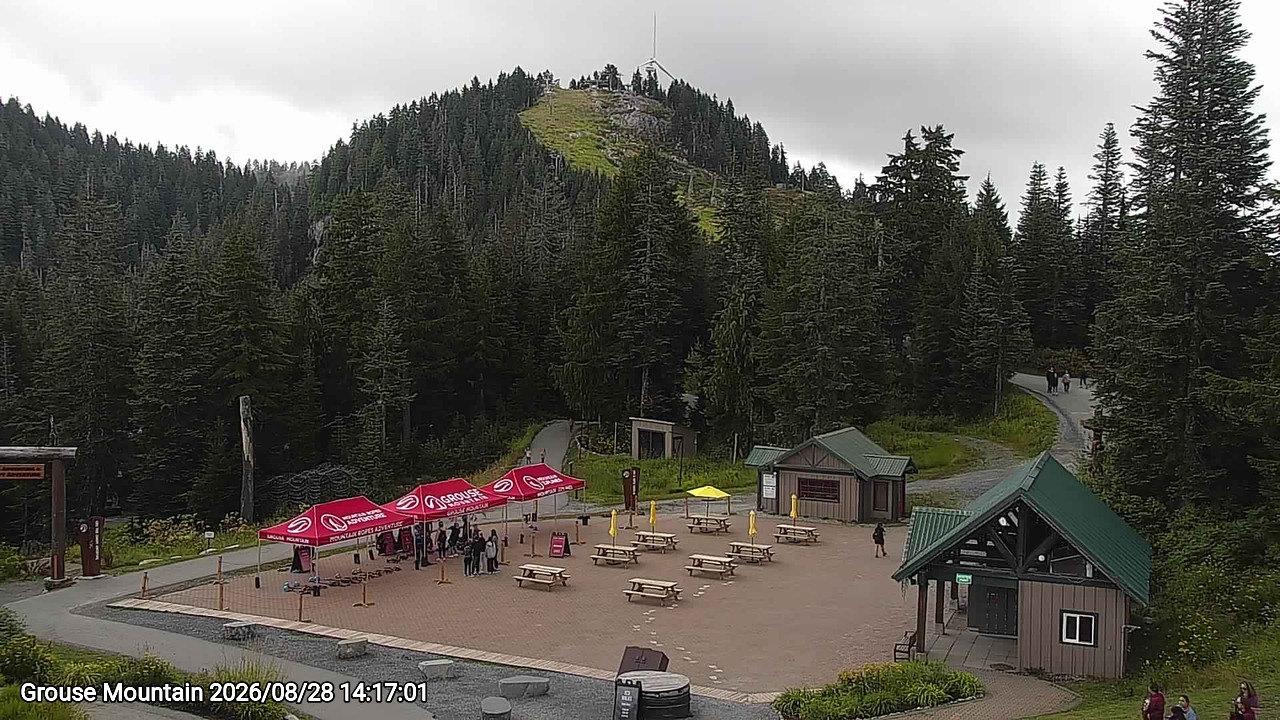 Webcam frame from Grouse Mountain on 2026/08/28
