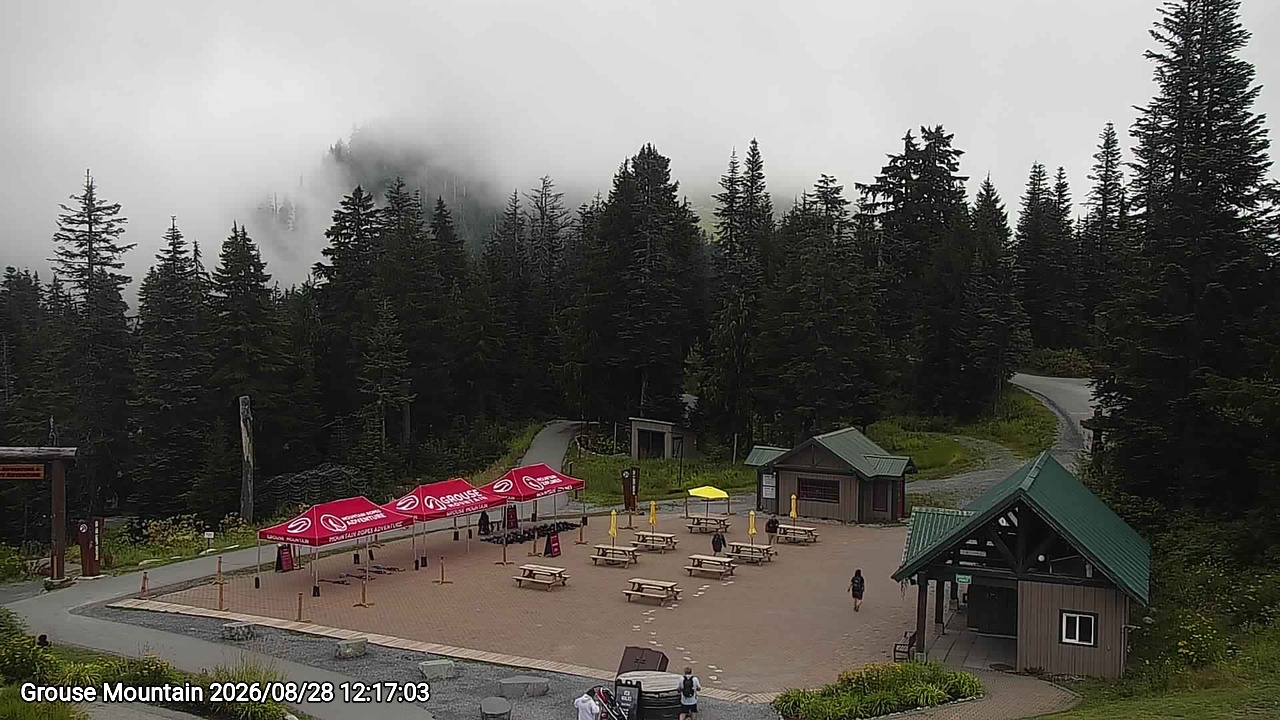 Webcam frame from Grouse Mountain at 2026/08/28 12:00