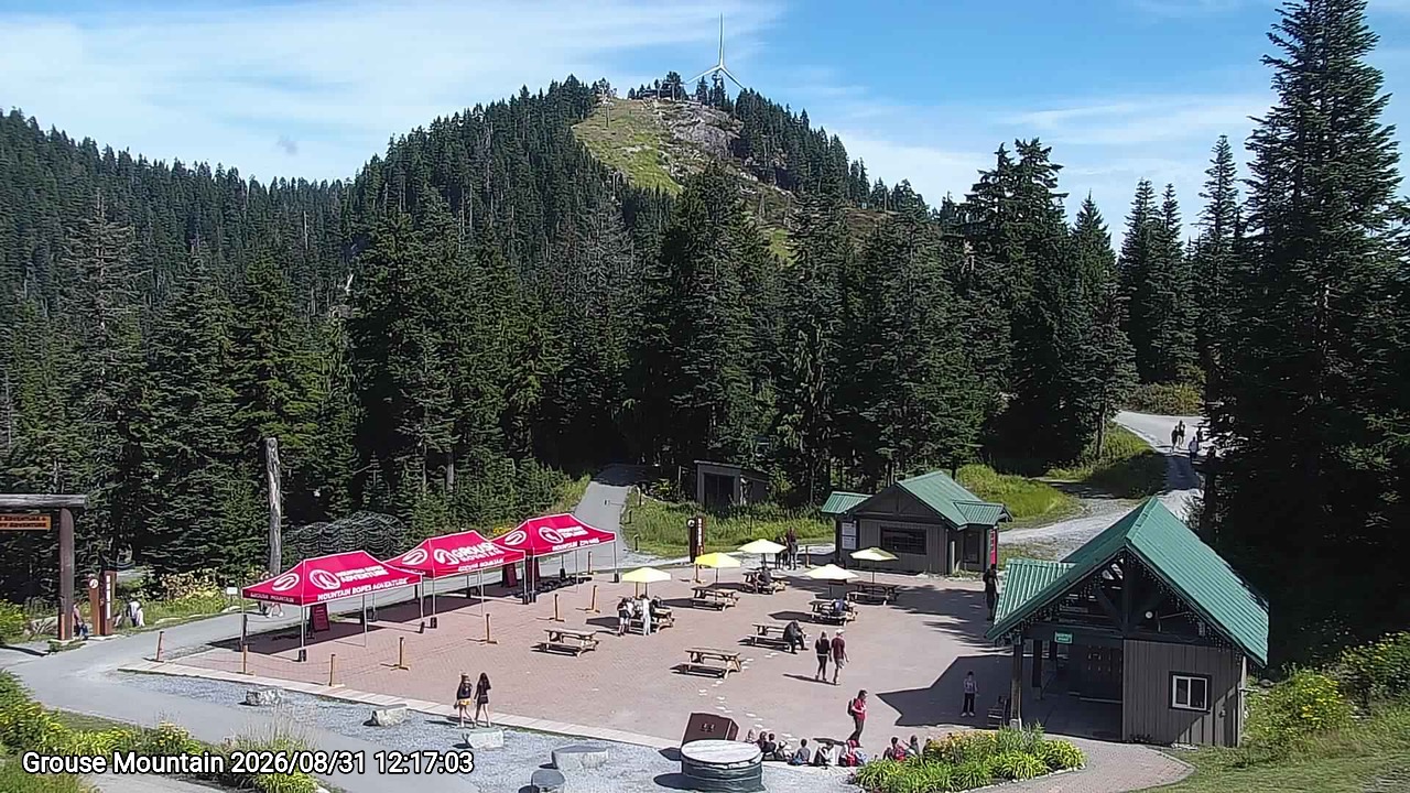 Webcam frame from Grouse Mountain at 2026/08/31 12:00