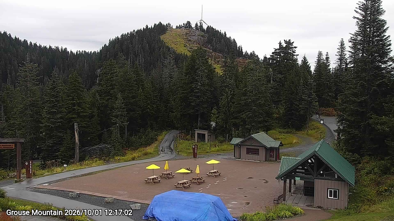 Webcam frame from Grouse Mountain at 2026/10/01 12:00