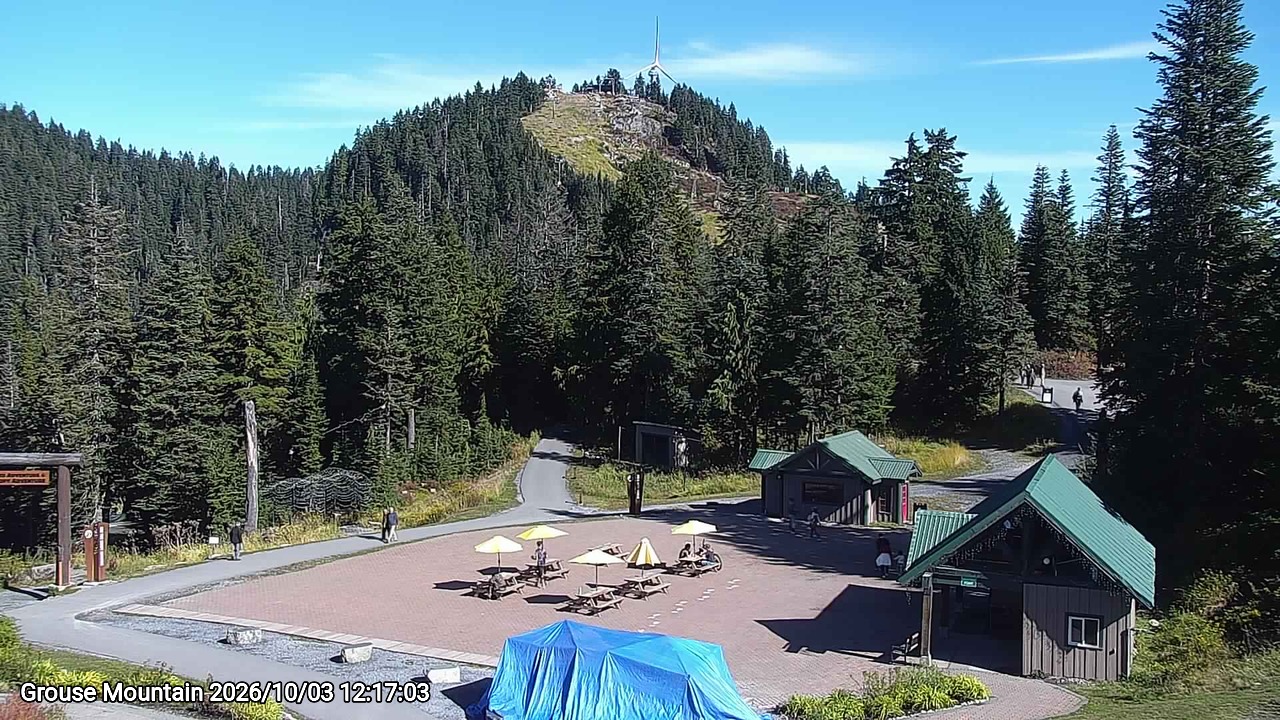 Webcam frame from Grouse Mountain at 2026/10/03 12:00