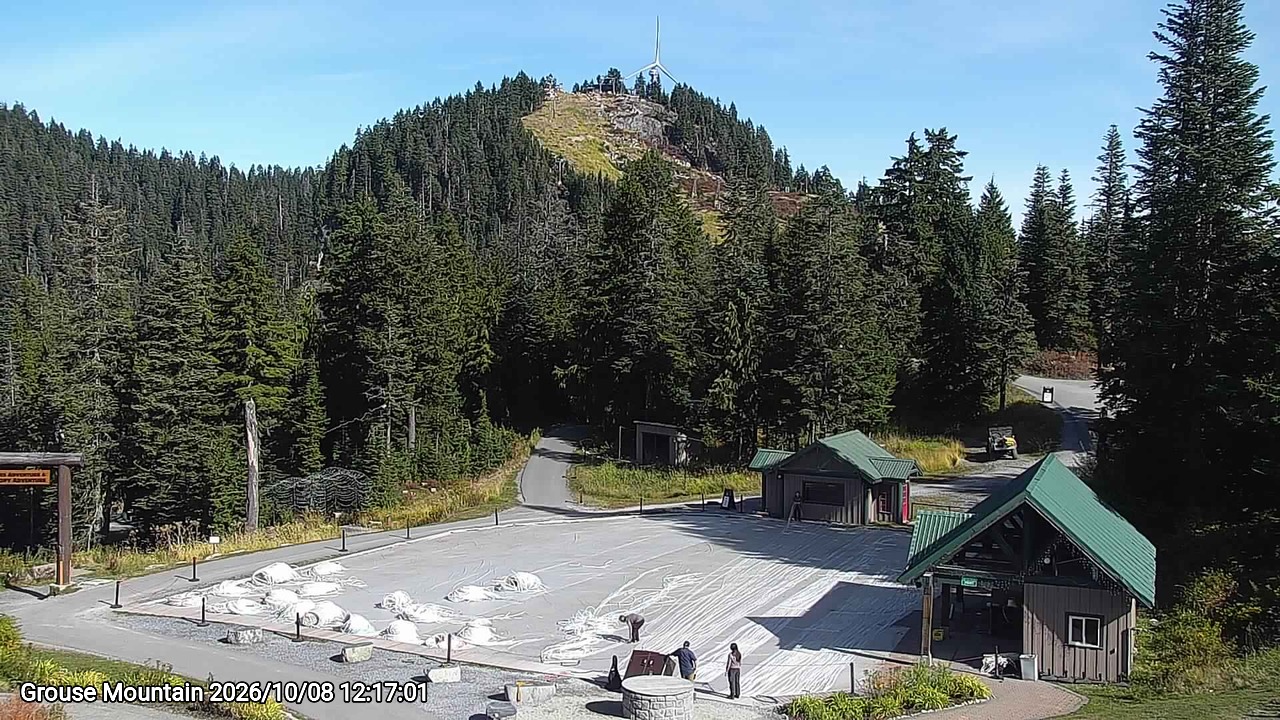 Webcam frame from Grouse Mountain at 2026/10/08 12:00