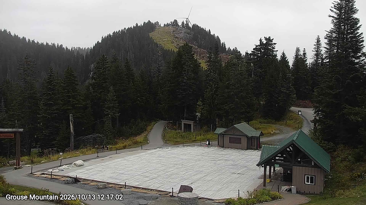 Webcam frame from Grouse Mountain at 2026/10/13 12:00