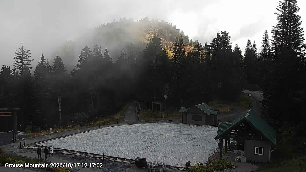 Webcam frame from Grouse Mountain at 2026/10/17 12:00