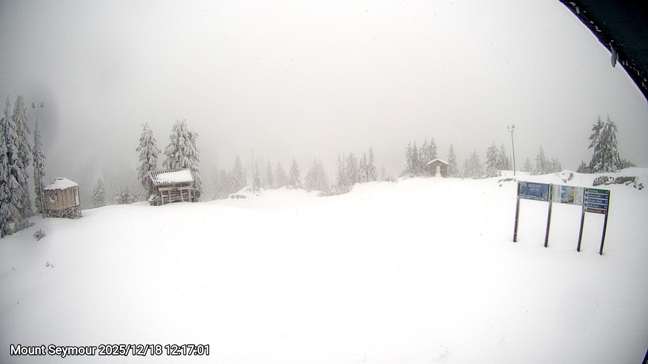 Webcam frame from Mount Seymour at 2025/12/18 12:00