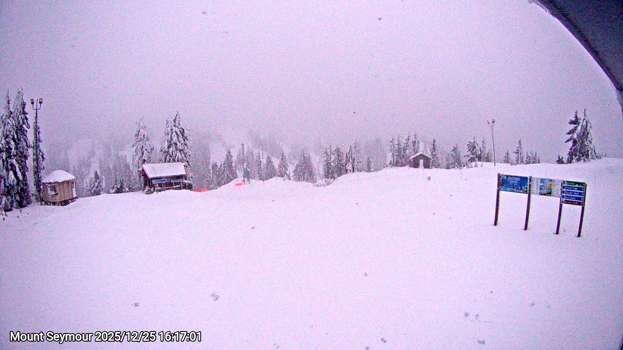 Webcam frame from Mount Seymour at 2025/12/25 16:00