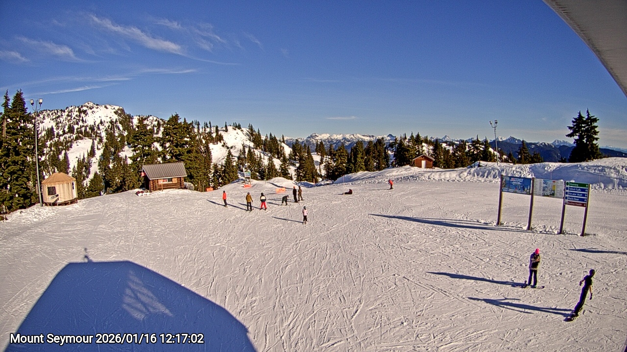 Webcam frame from Mount Seymour at 2026/01/16 12:00