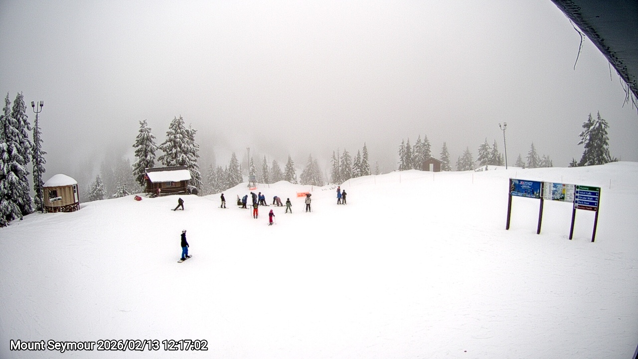 Webcam frame from Mount Seymour at 2026/02/13 12:00