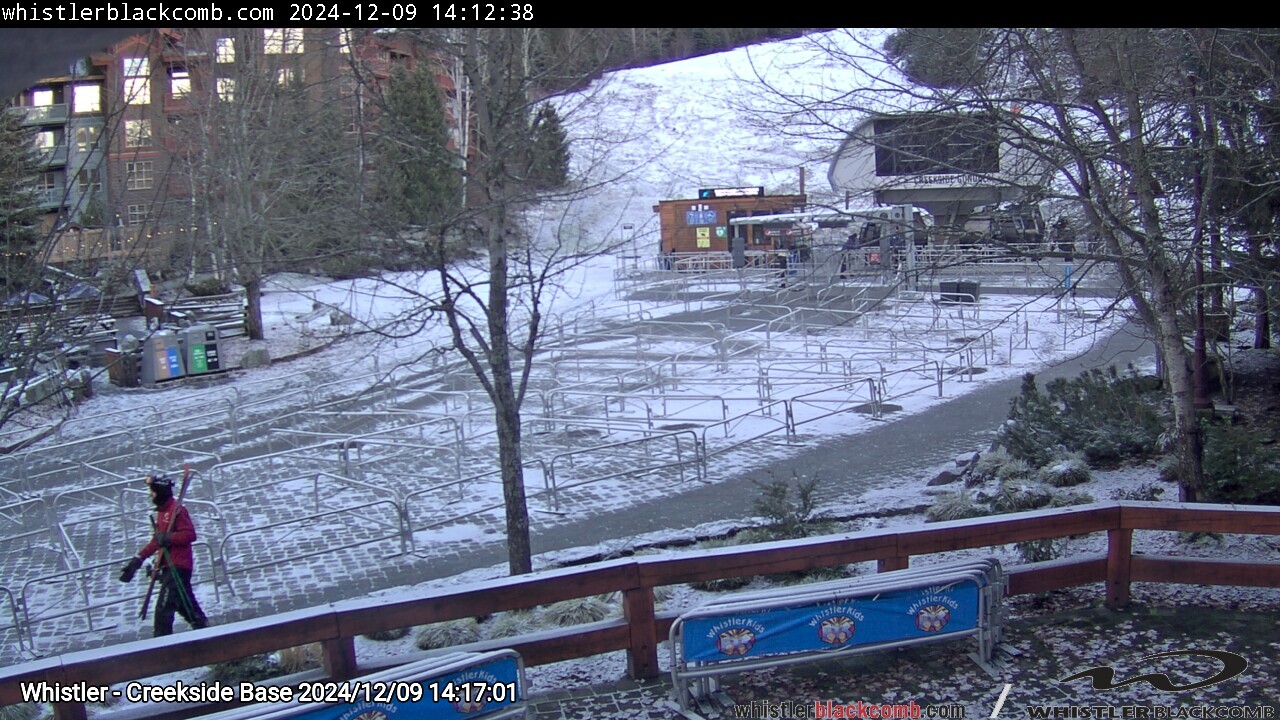 Webcam frame from Whistler - Creekside Base on 2024/12/09