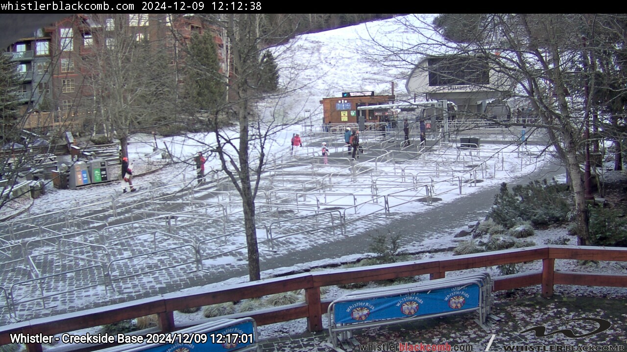 Webcam frame from Whistler - Creekside Base at 2024/12/09 12:00