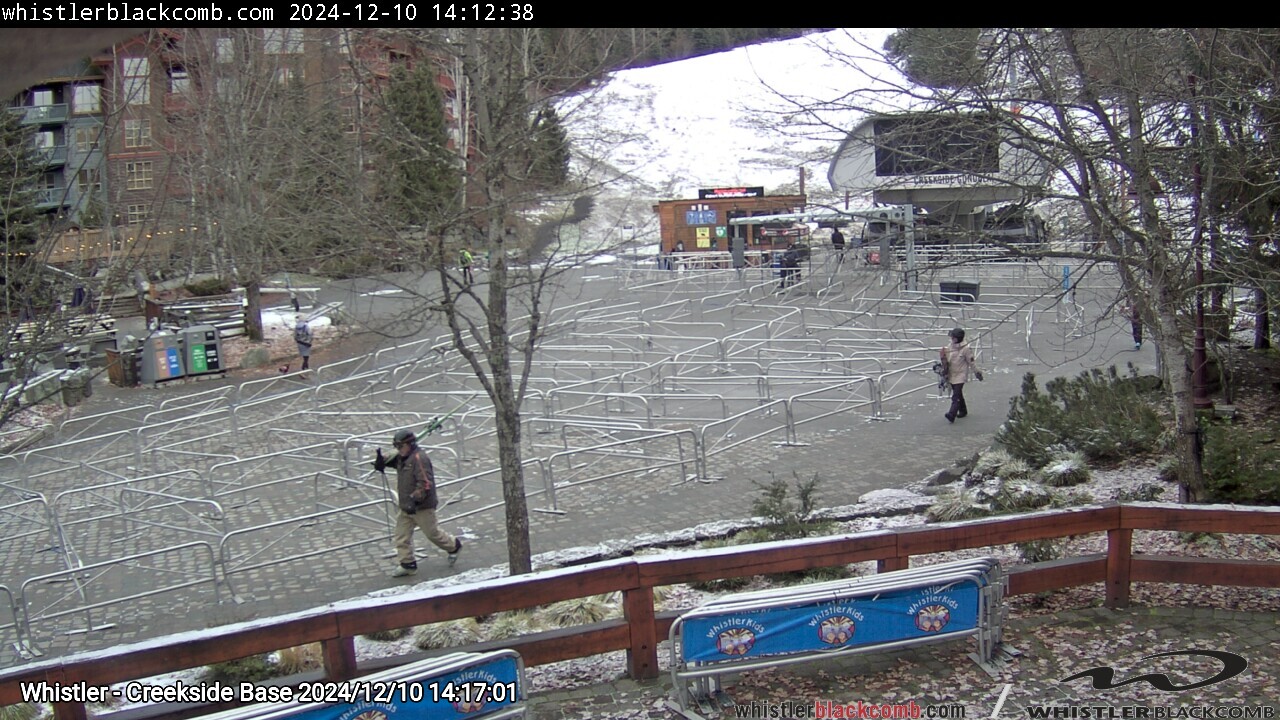 Webcam frame from Whistler - Creekside Base on 2024/12/10