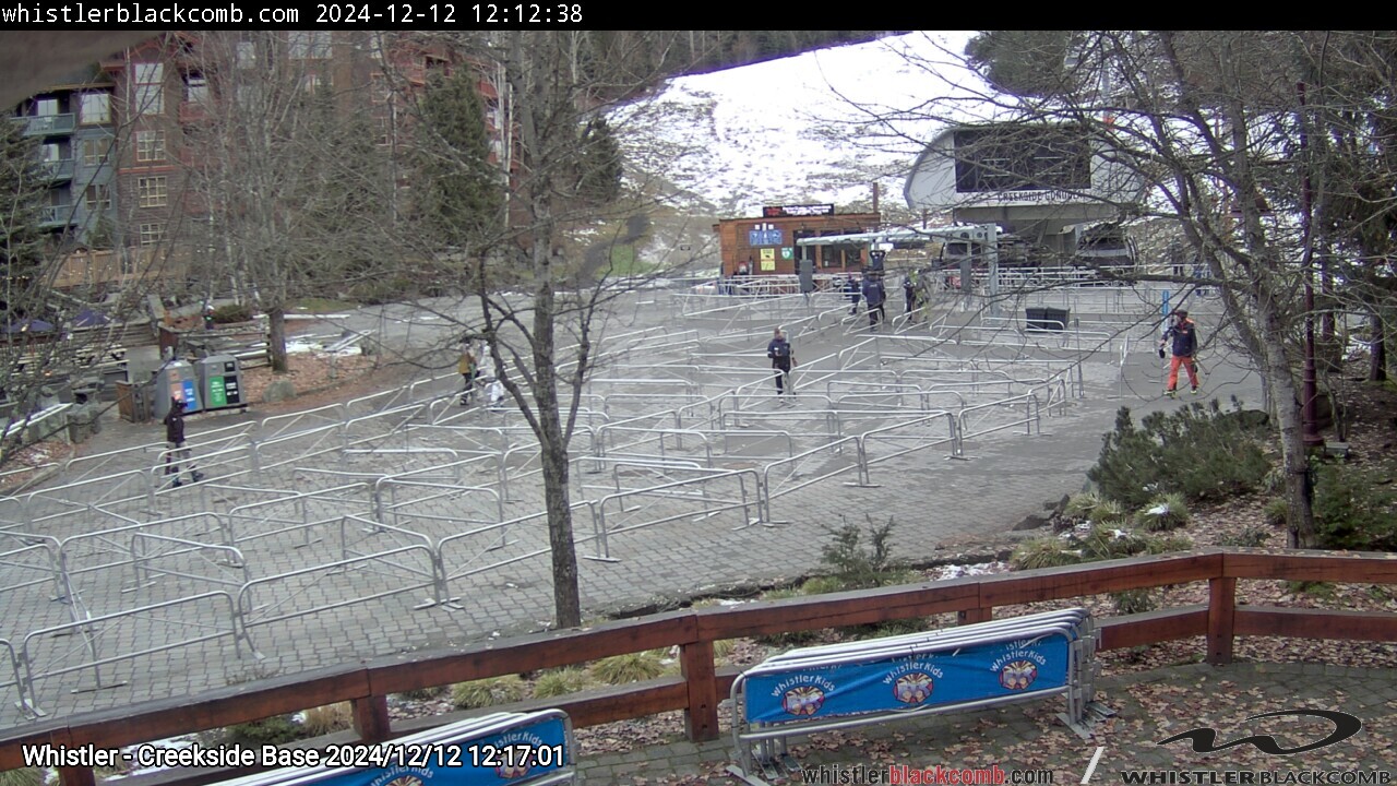 Webcam frame from Whistler - Creekside Base at 2024/12/12 12:00