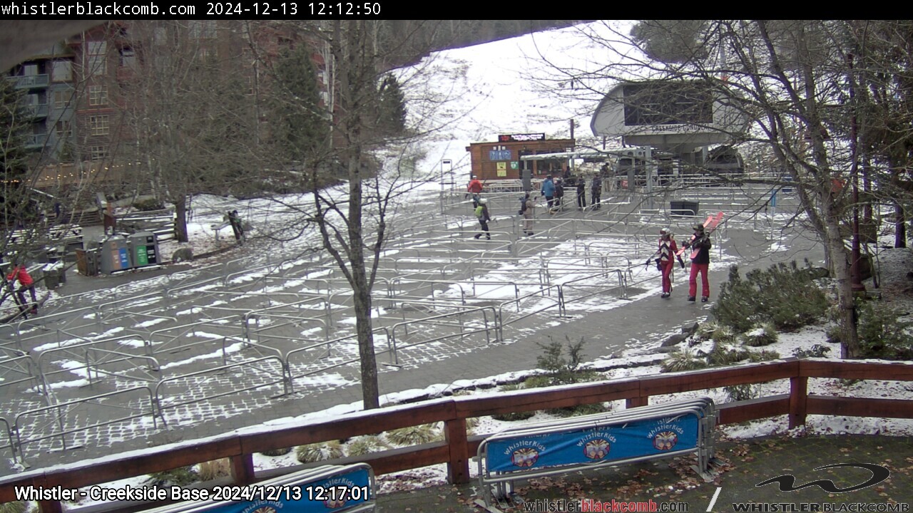 Webcam frame from Whistler - Creekside Base at 2024/12/13 12:00