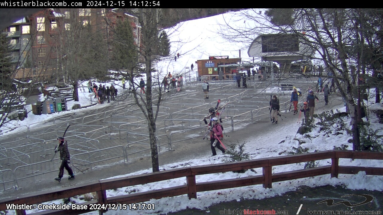Webcam frame from Whistler - Creekside Base on 2024/12/15