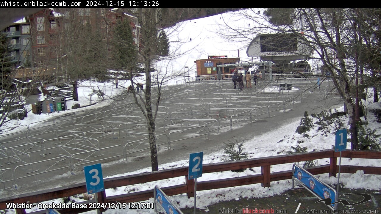 Webcam frame from Whistler - Creekside Base at 2024/12/15 12:00