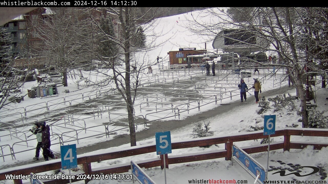 Webcam frame from Whistler - Creekside Base on 2024/12/16