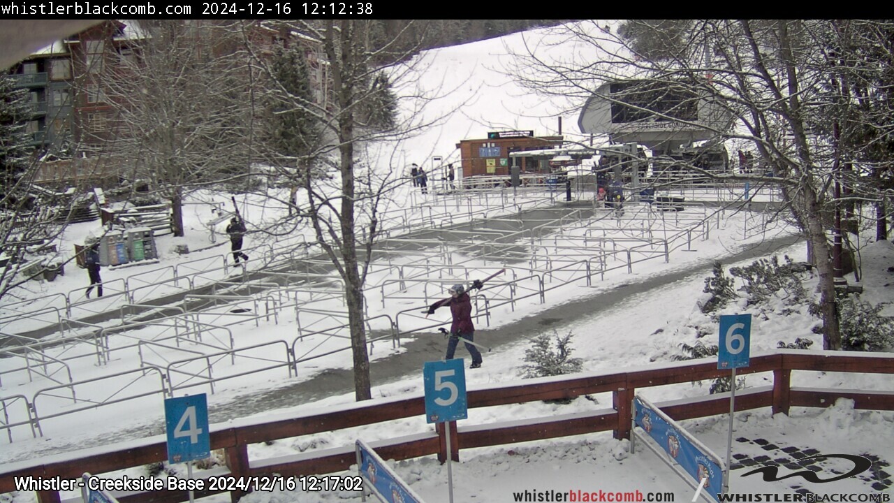 Webcam frame from Whistler - Creekside Base at 2024/12/16 12:00