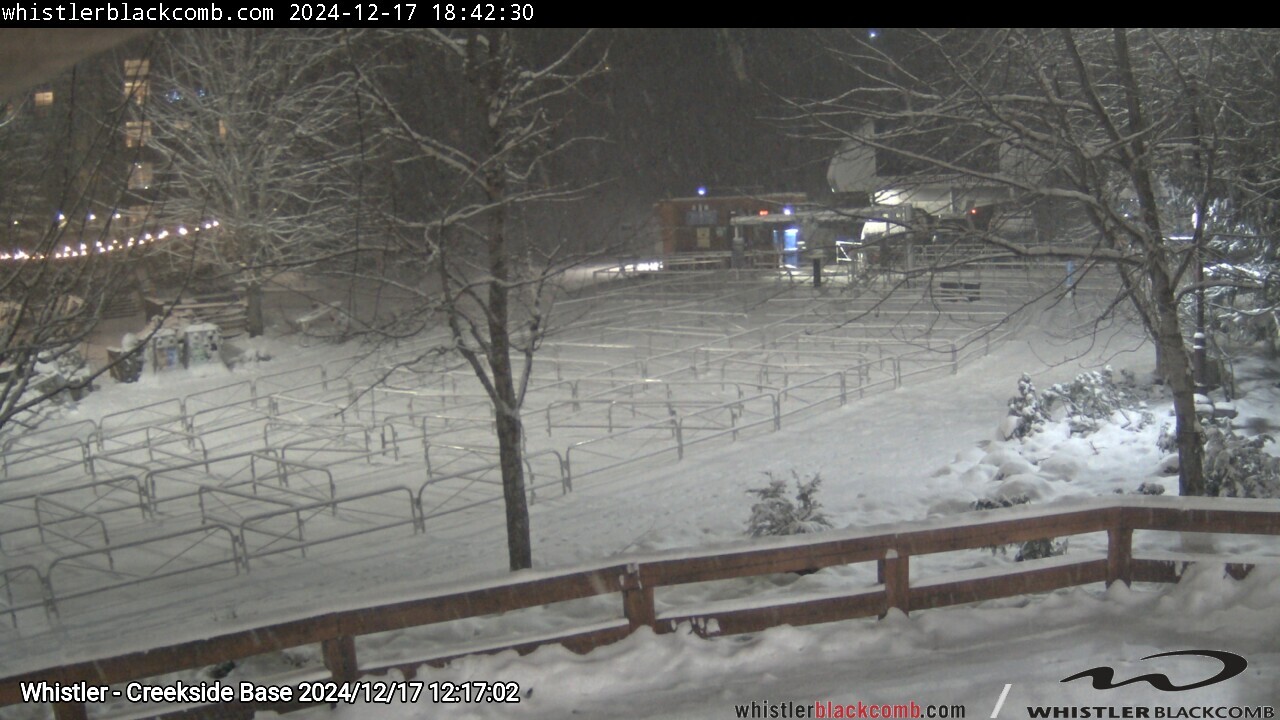 Webcam frame from Whistler - Creekside Base at 2024/12/17 12:00