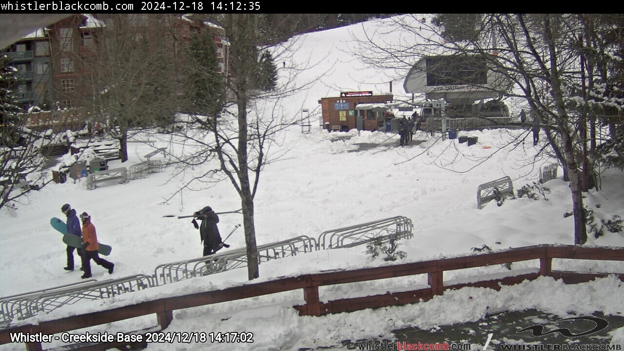 Webcam frame from Whistler - Creekside Base on 2024/12/18